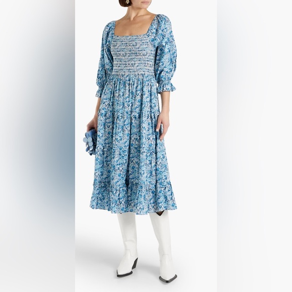 LOVESHACKFANCY
Minnie tiered smocked floral-print cotton-poplin midi dress - Picture 1 of 8